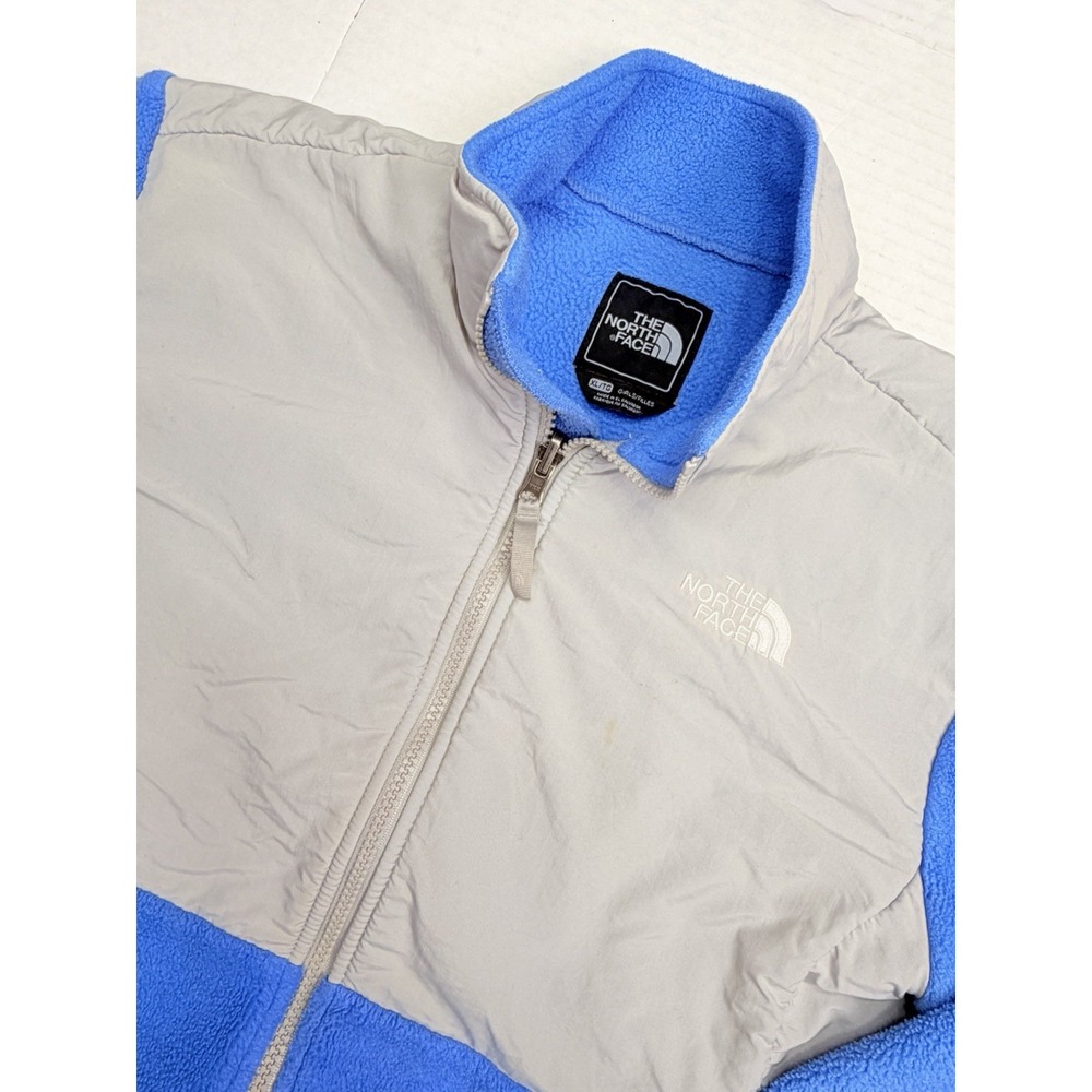 The North Face Denali Fleece Jacket Girls XL Blue Gray Full Zip Outdoor